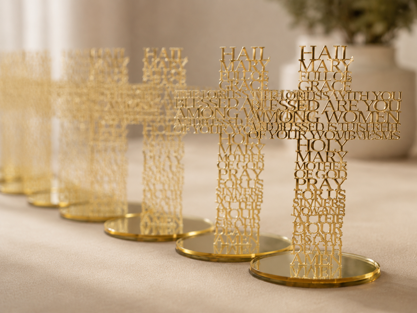 20pcs Hail Mary Acrylic Cross