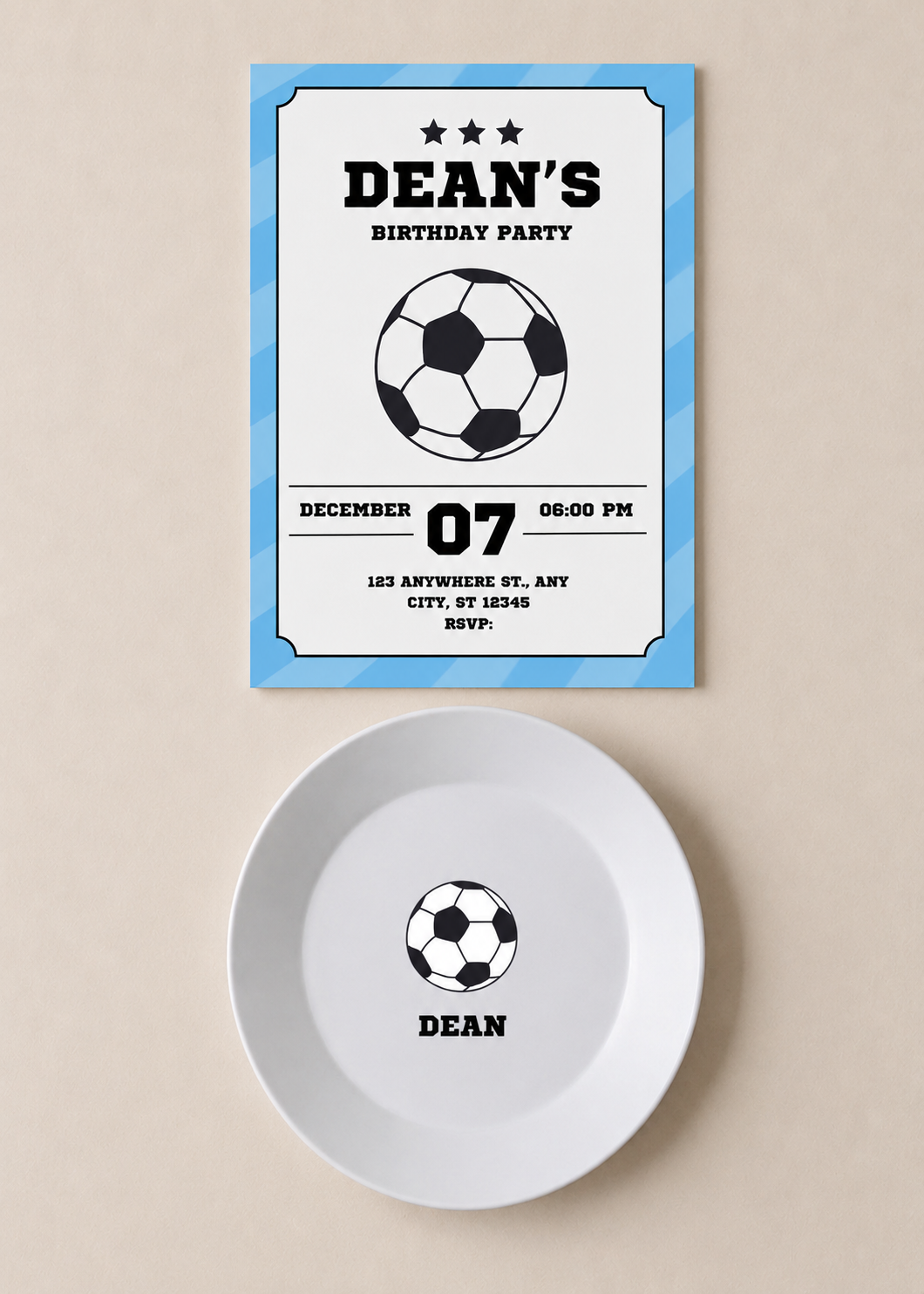 Bundle & Save! FREE DIGITAL INVITATION with 5 Custom Kids Event Plates