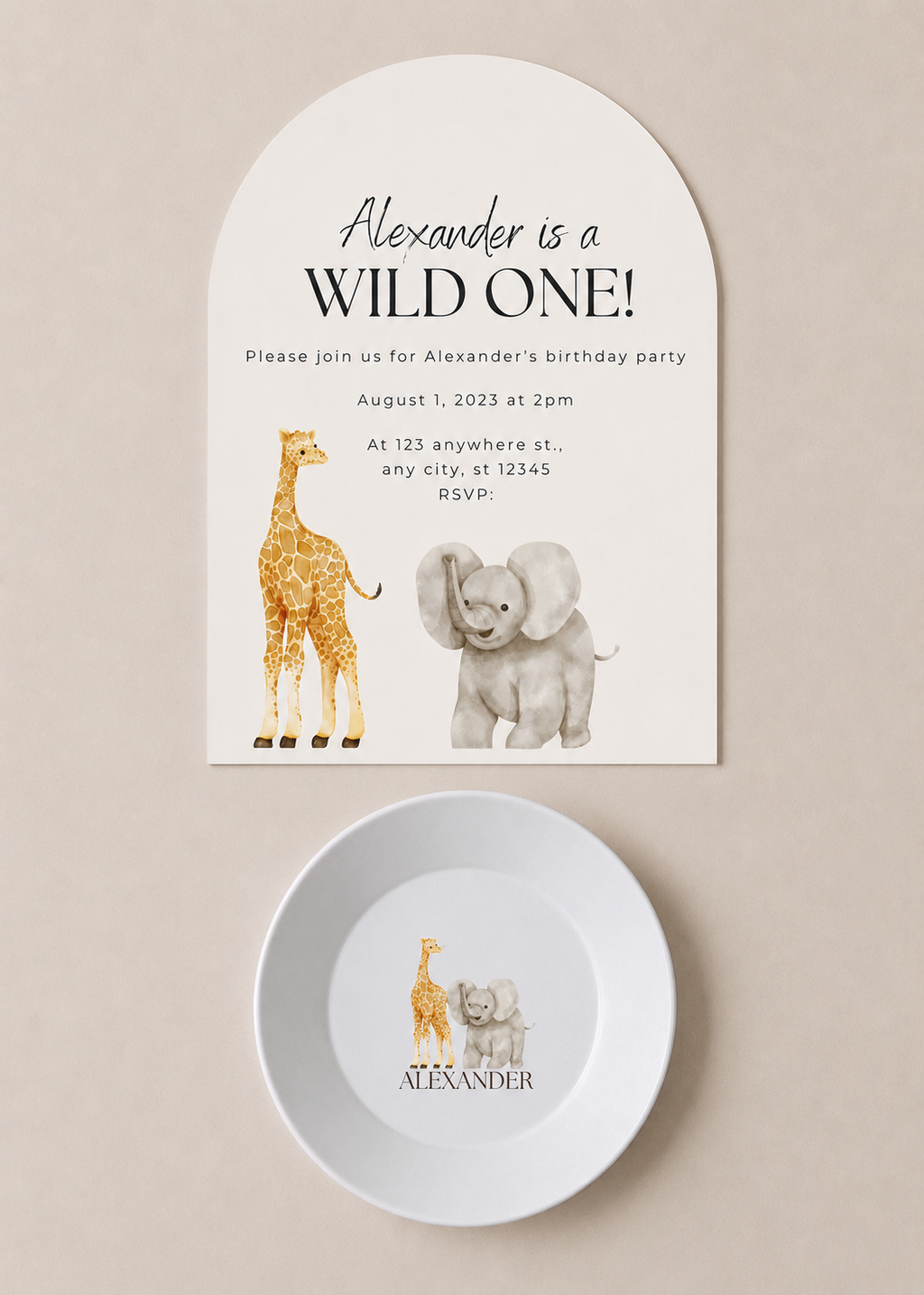 Bundle & Save! FREE DIGITAL INVITATION with 5 Custom Kids Event Plates