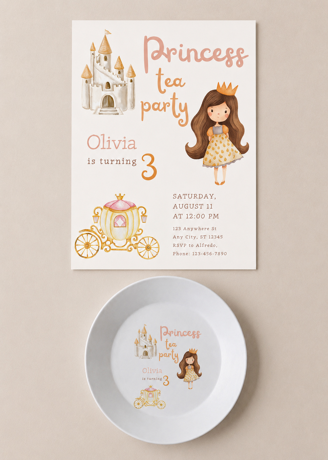 Bundle & Save! FREE DIGITAL INVITATION with 5 Custom Kids Event Plates